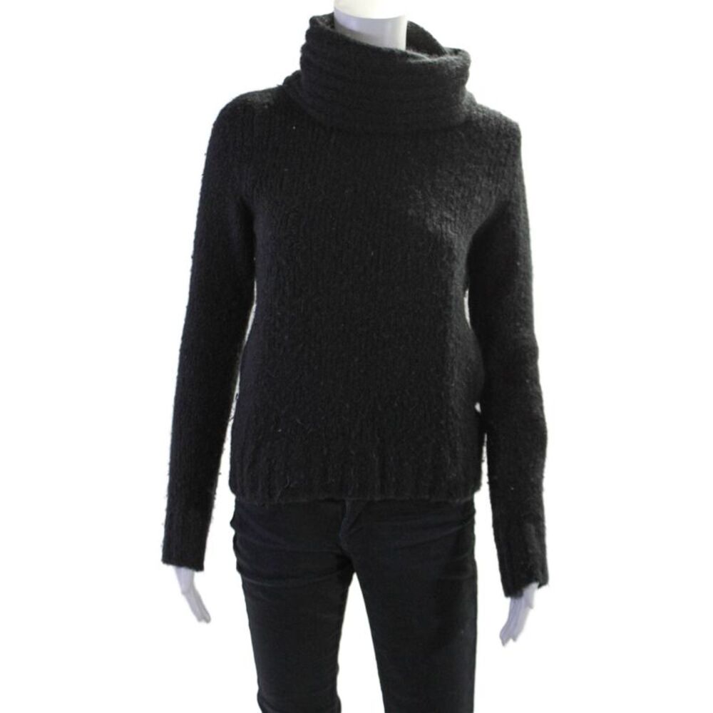 Margaret OLeary Womens Merino Wool Turtleneck Sweater Black Size XS